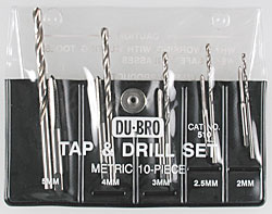 Dubro 10-Piece Metric Assorted Tap & Drill
